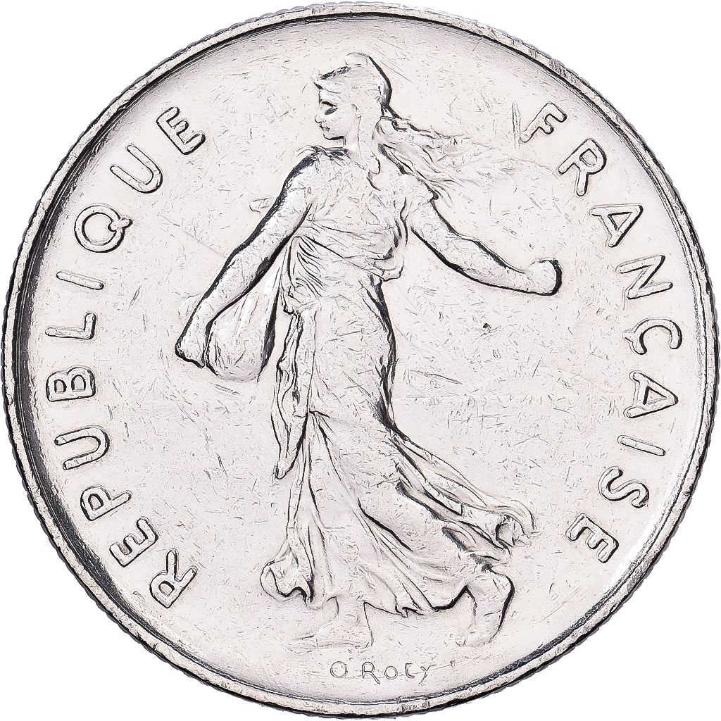 France, 5 Francs, Semeuse, 1987, Paris, Nickel Clad Copper-Nickel, MS(60-62)