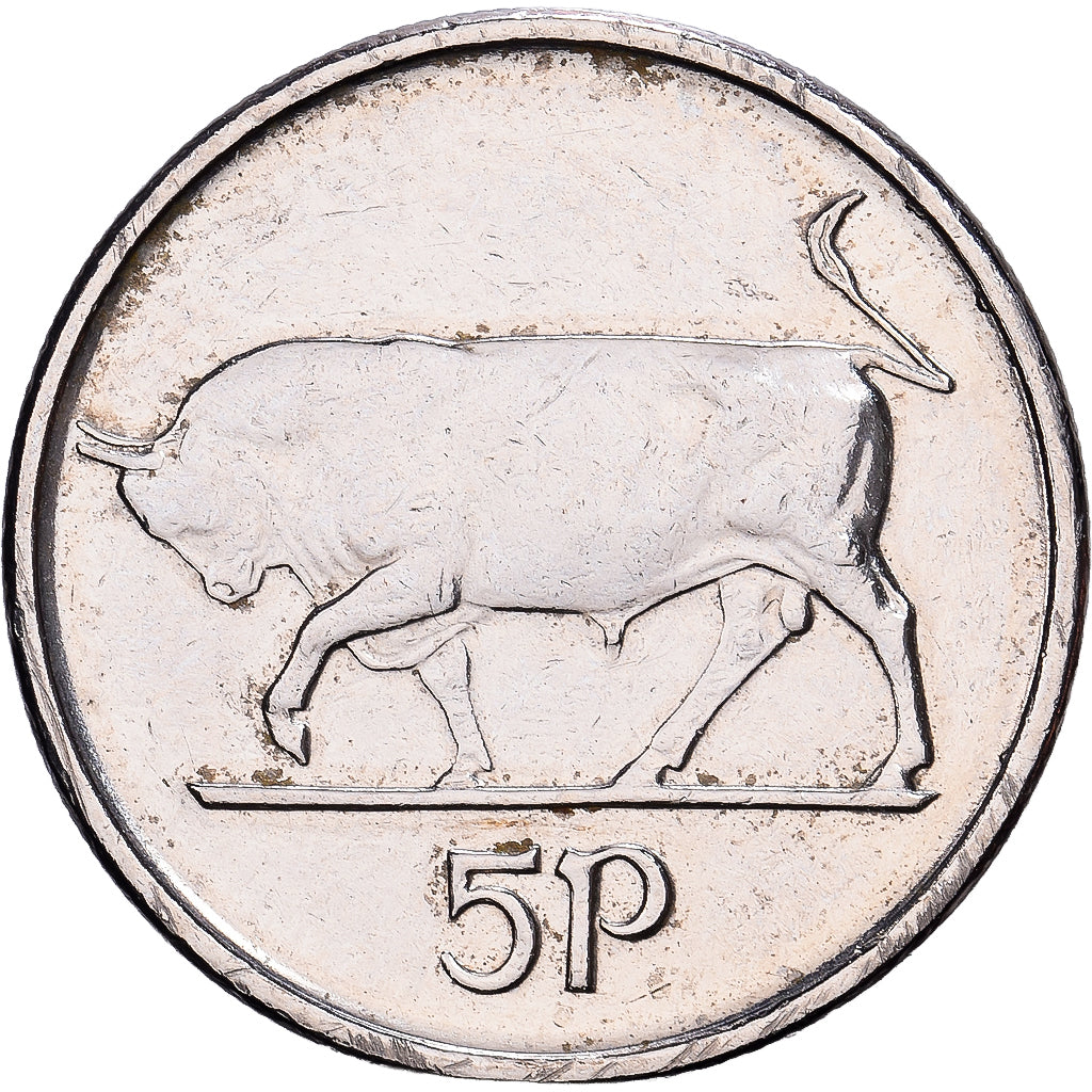 Ireland, 5 Pence, 1992, Copper-nickel, AU(55-58), KM:28