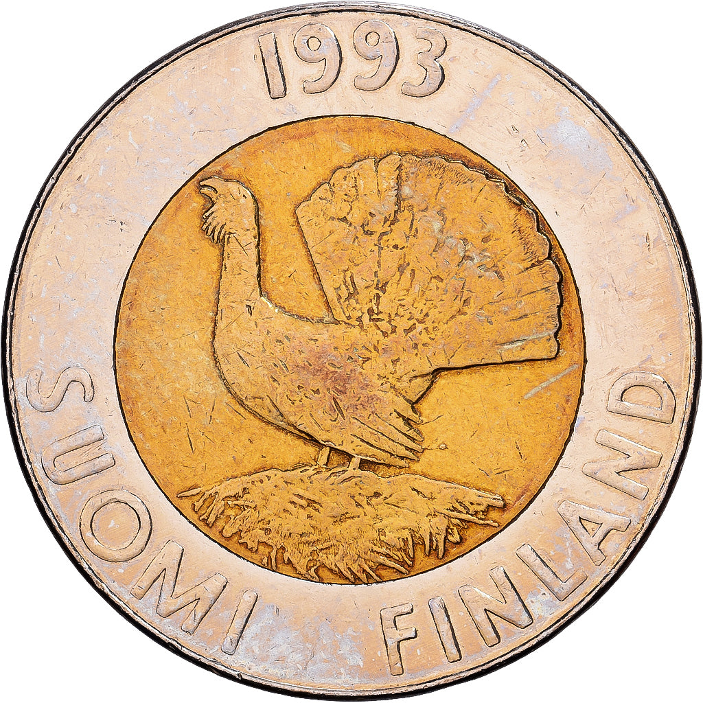 Finland, 10 Markkaa, 1993, Bi-Metallic, AU(55-58), KM:77