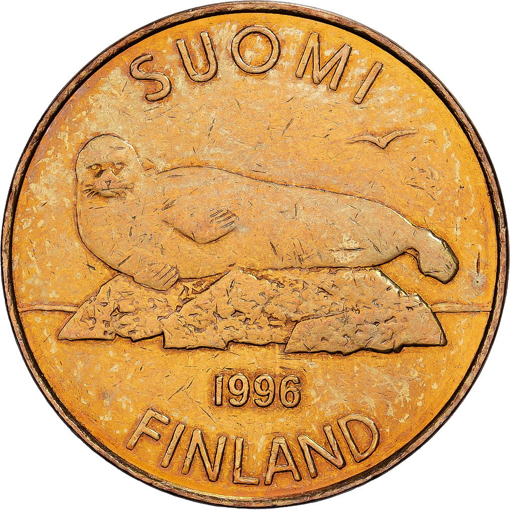 Finland, 5 Markkaa, 1996, Copper-Aluminum-Nickel, AU(55-58), KM:73