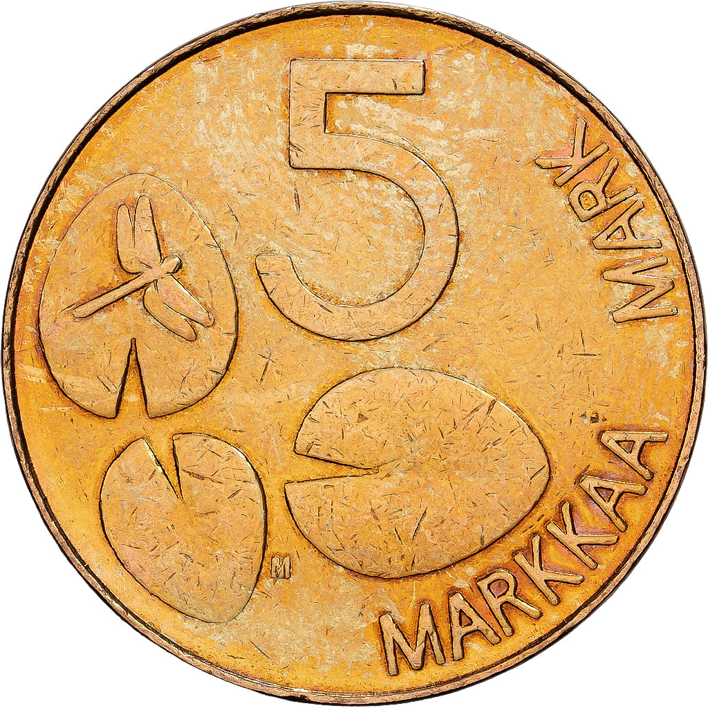 Finland, 5 Markkaa, 1996, Copper-Aluminum-Nickel, AU(55-58), KM:73