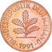 République fédérale d'Allemagne, Pfennig, 1991, Karlsruhe, Cuivre plaqué