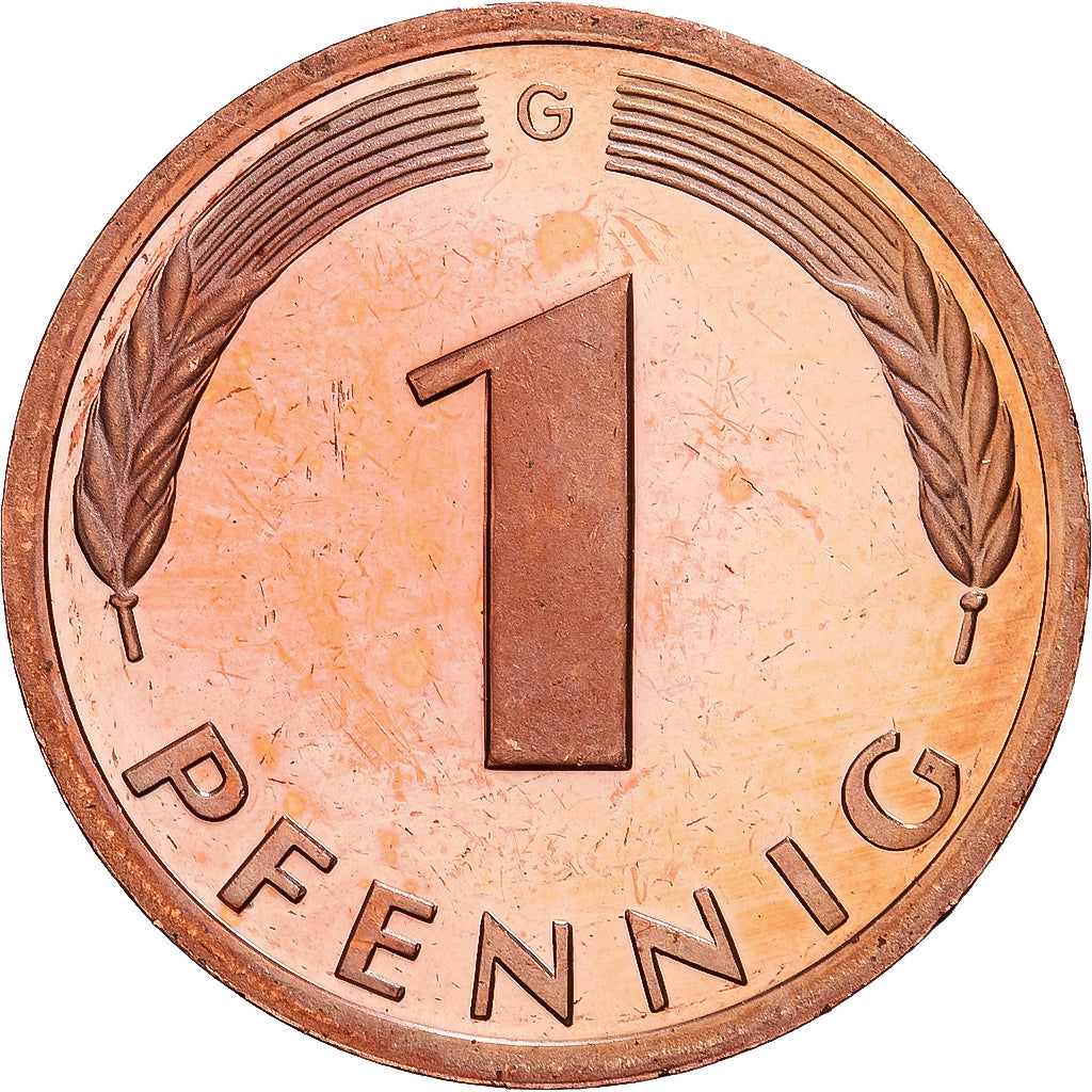 République fédérale d'Allemagne, Pfennig, 1991, Karlsruhe, Cuivre plaqué