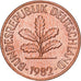 Bundesrepublik Deutschland, 2 Pfennig, 1982, Munich, Copper Plated Steel, UNZ