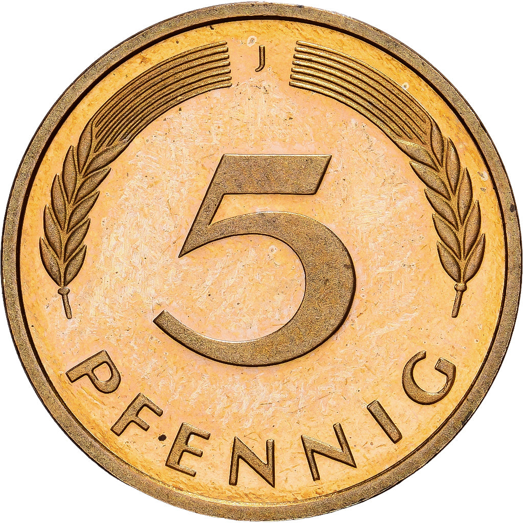 Federale Duitse Republiek, 5 Pfennig, 1998, Hamburg, Copper Plated Steel, UNC-
