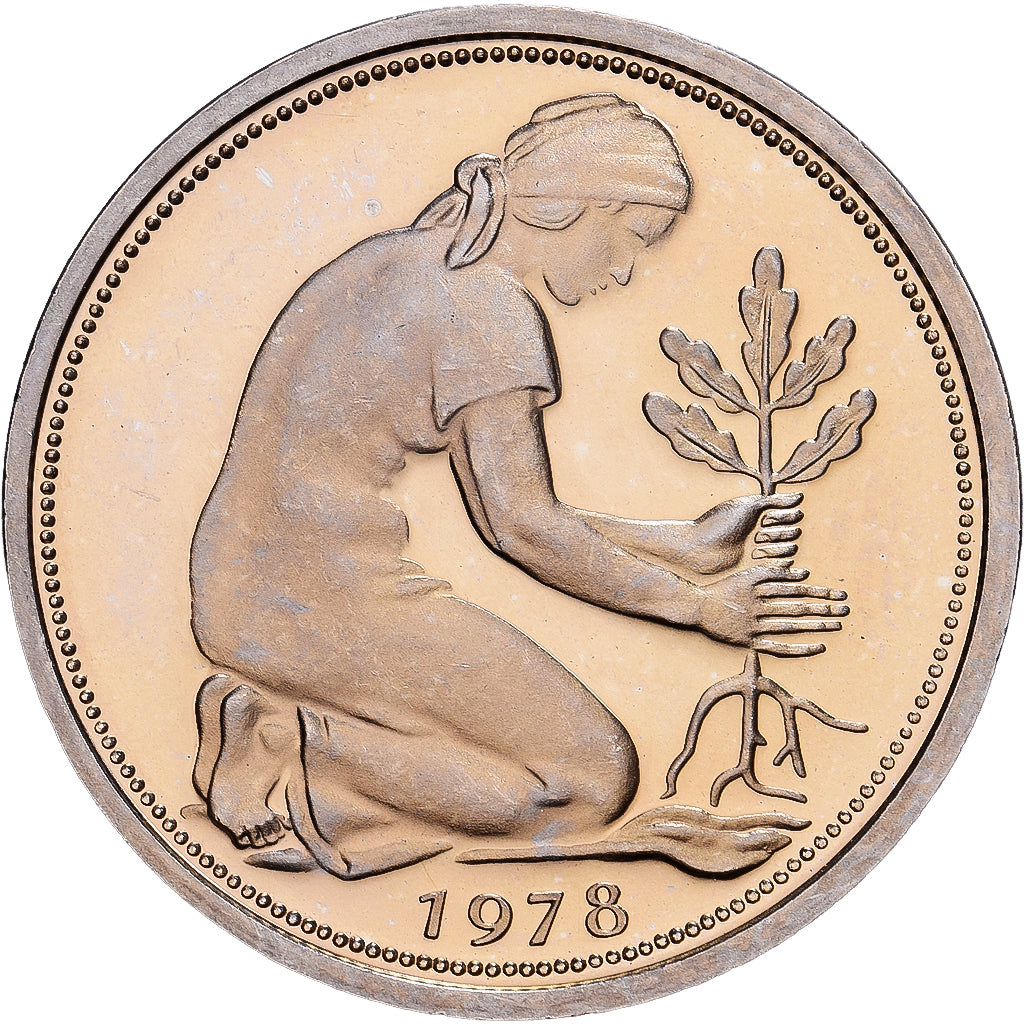 Federal Republic of Germany, 50 Pfennig, 1978, Karlsruhe, Copper-nickel, MS(64)