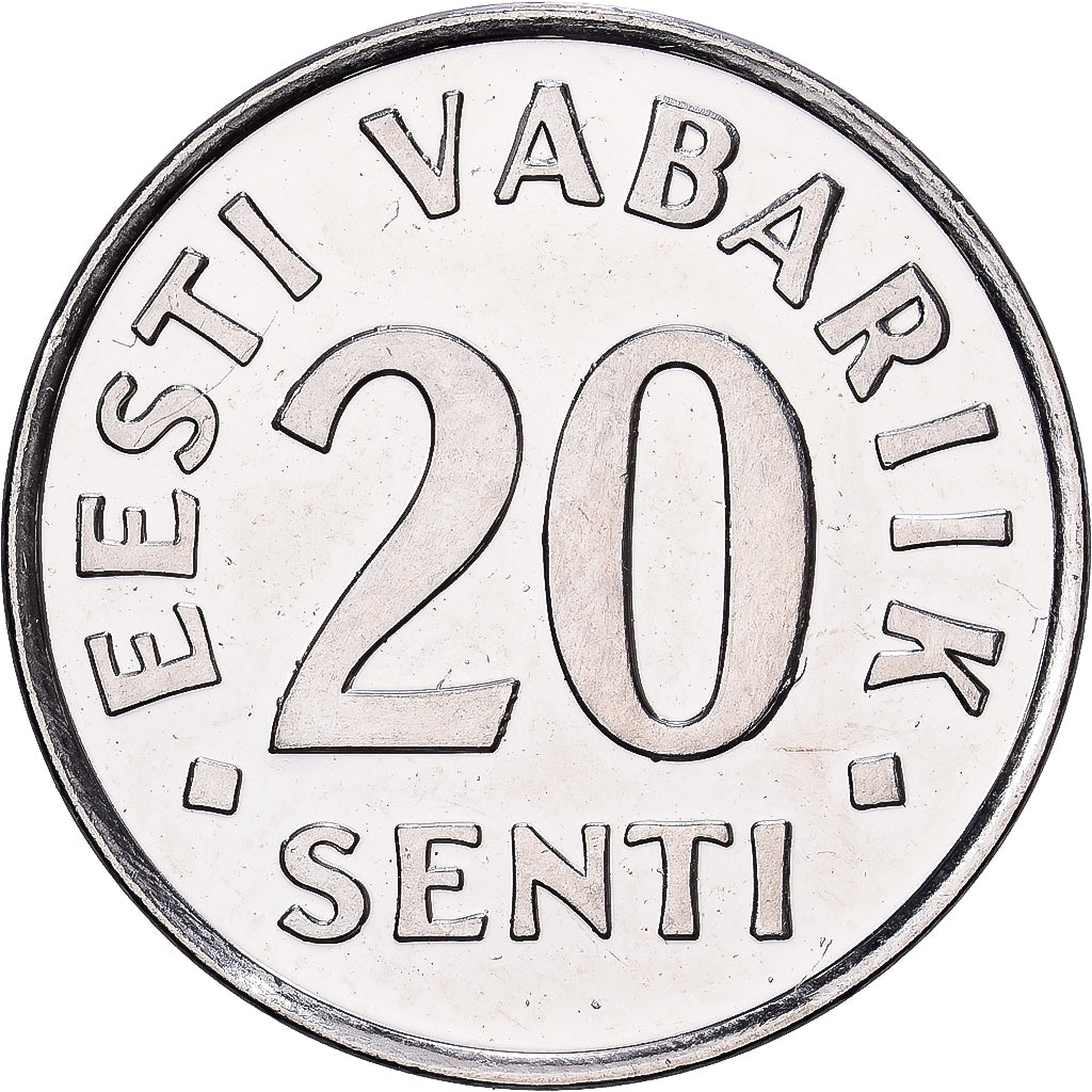 Estonia, 20 Senti, 2003, no mint, Nickel plated steel, MS(60-62), KM:23a