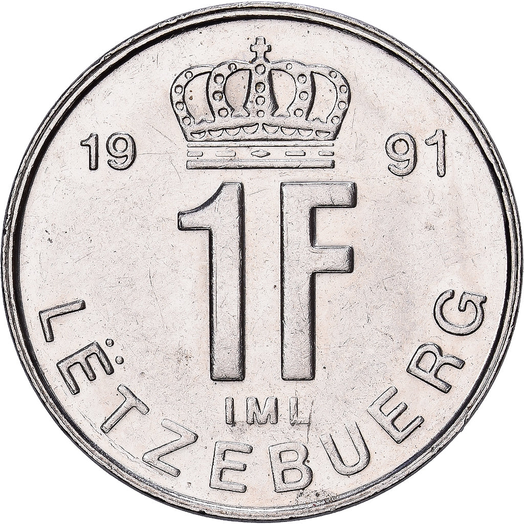 Luxembourg, Jean, Franc, 1991, Nickel plated steel, MS(60-62), KM:63
