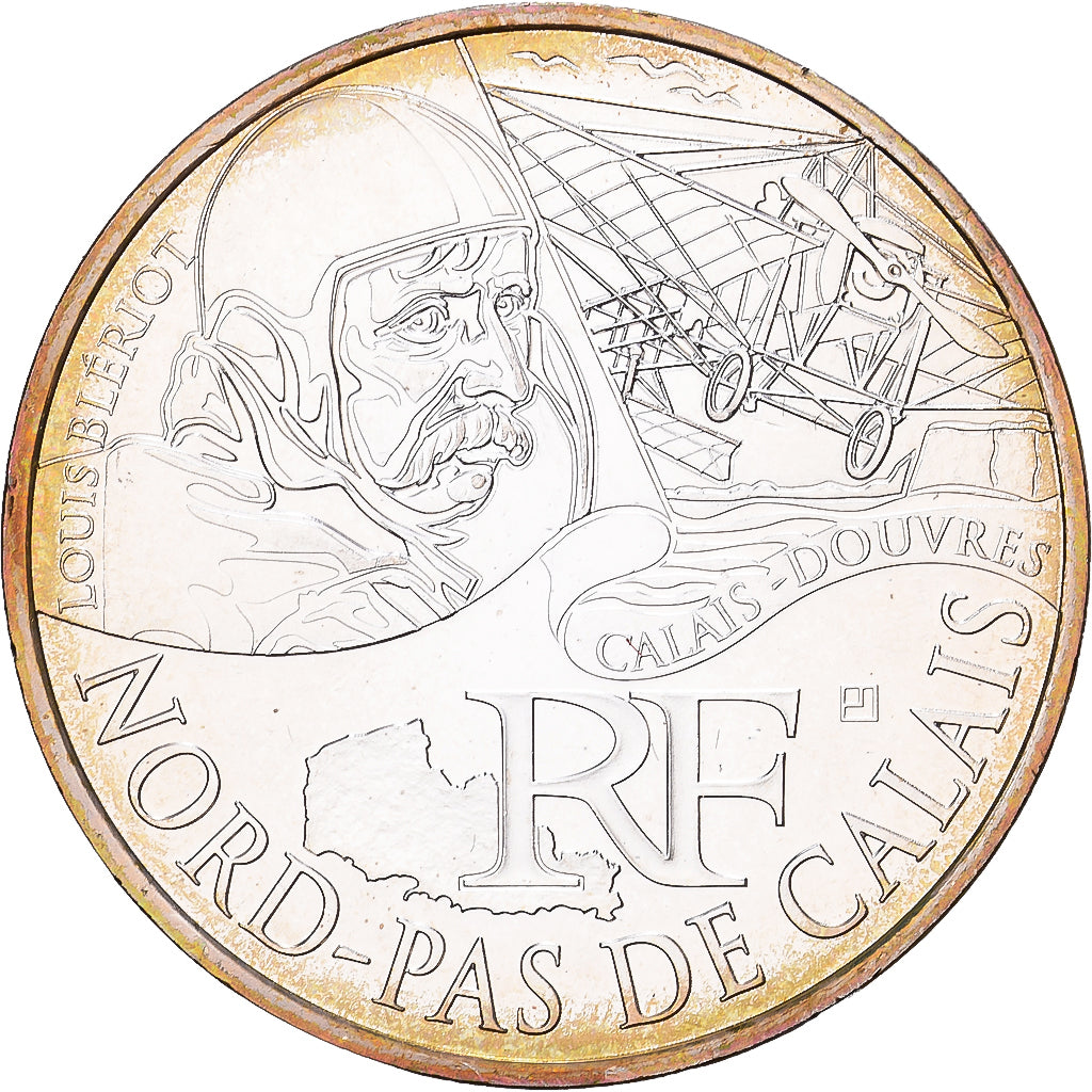 France, 10 Euro, Nord-Pas-de-Calais, 2012, Paris, Silver, MS(60-62)