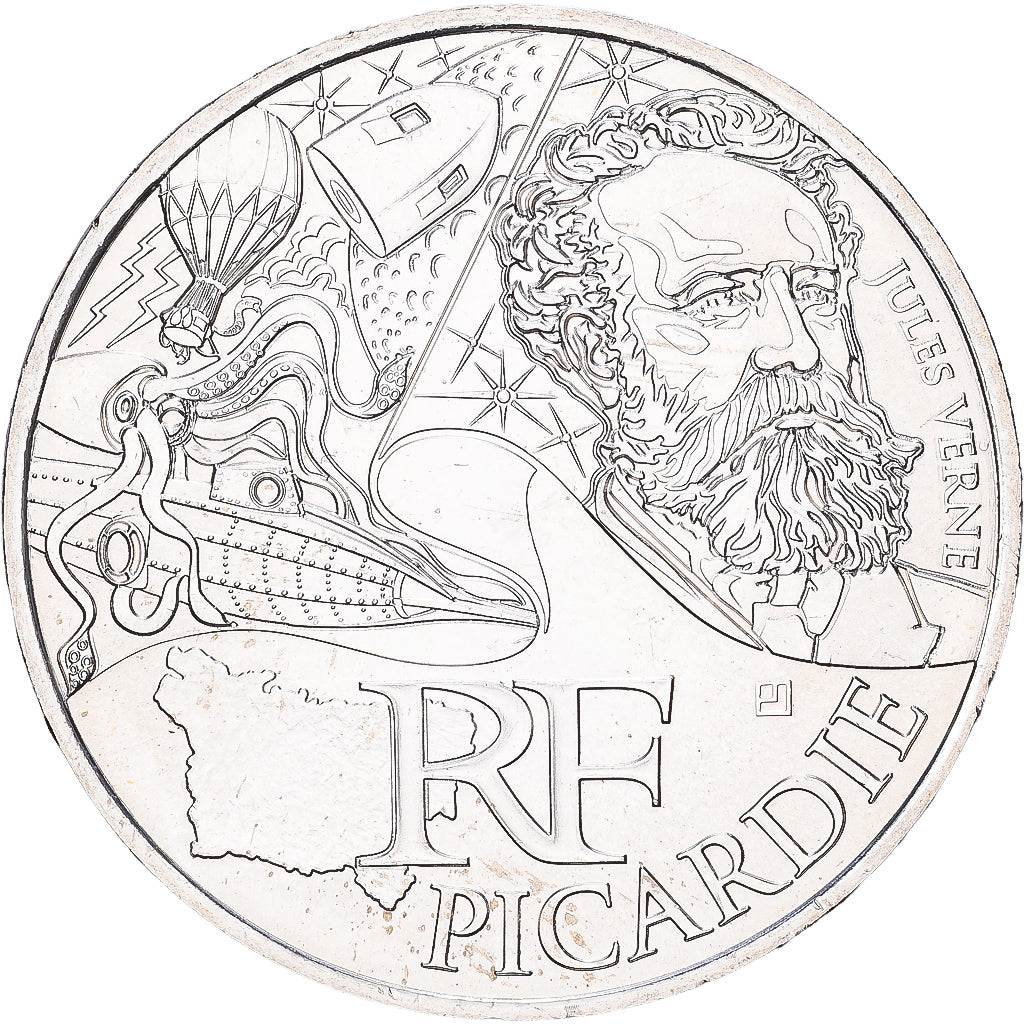 France, 10 Euro, Picardie, 2012, Paris, Argent, SUP+, Gadoury:EU514, KM:1882