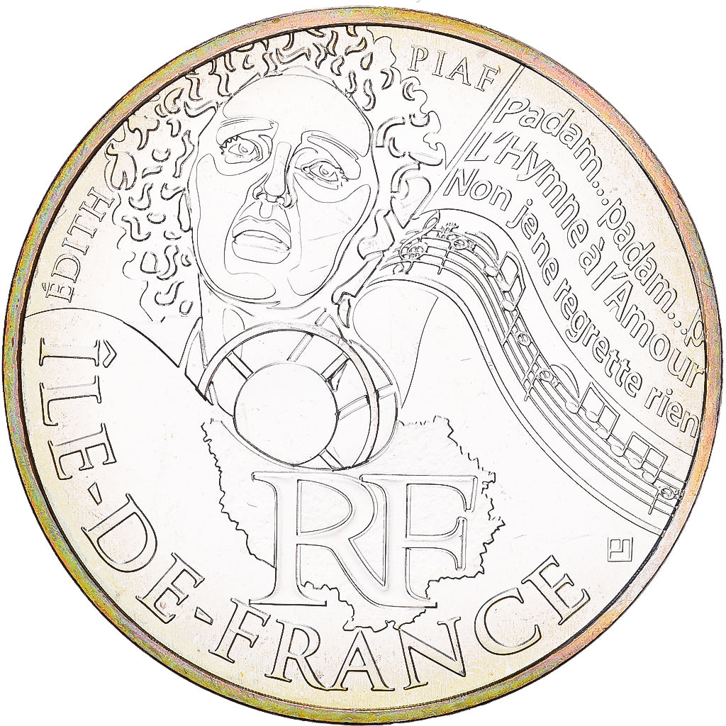 Francja, 10 Euro, Île-de-France, 2012, Paris, Srebro, MS(60-62), Gadoury:EU514