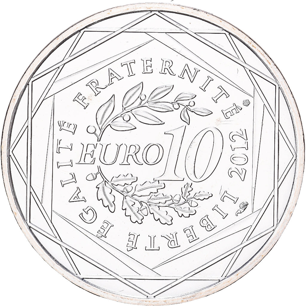 Francja, 10 Euro, Île-de-France, 2012, Paris, Srebro, MS(60-62), Gadoury:EU514