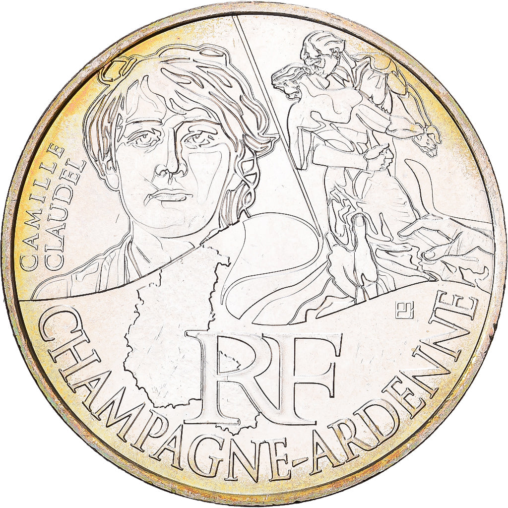 France, 10 Euro, Champagne-Ardenne, 2012, Paris, Silver, MS(60-62)