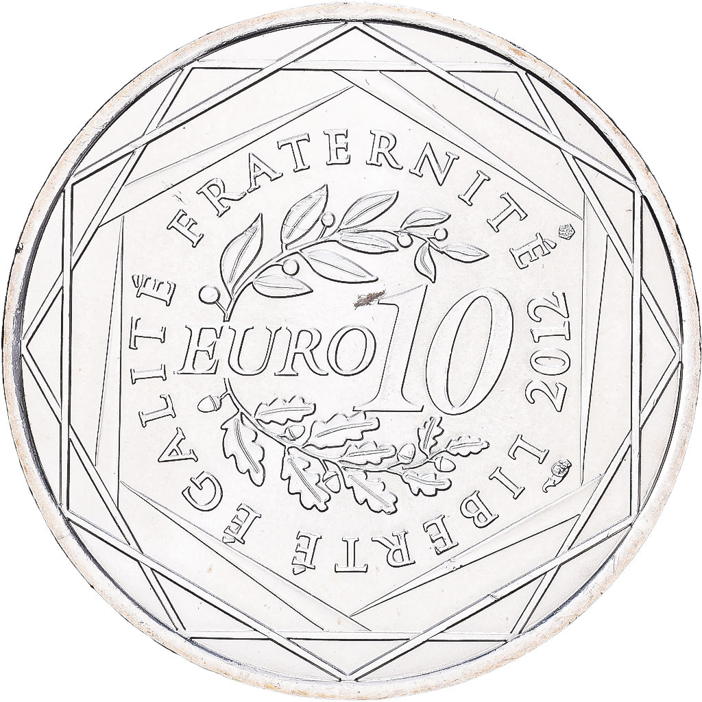 France, 10 Euro, Champagne-Ardenne, 2012, Paris, Silver, MS(60-62)