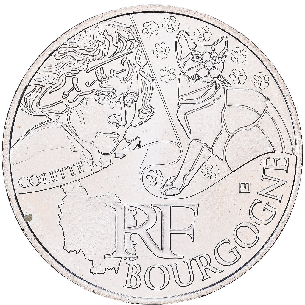 France, 10 Euro, Bourgogne, 2012, Paris, Silver, MS(60-62), Gadoury:EU514