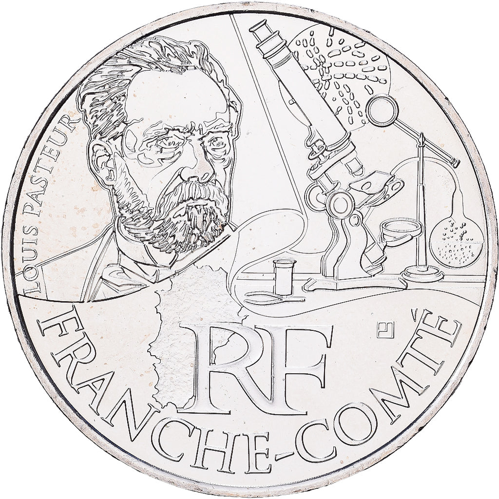France, 10 Euro, Franche-Comté, 2012, Paris, Silver, MS(60-62), Gadoury:EU514