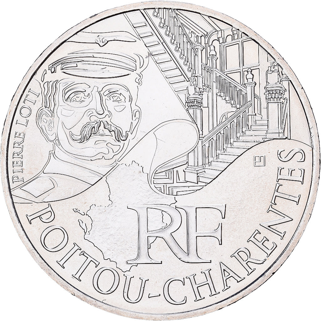 France, 10 Euro, Poitou-Charentes, 2012, Paris, Silver, MS(60-62)