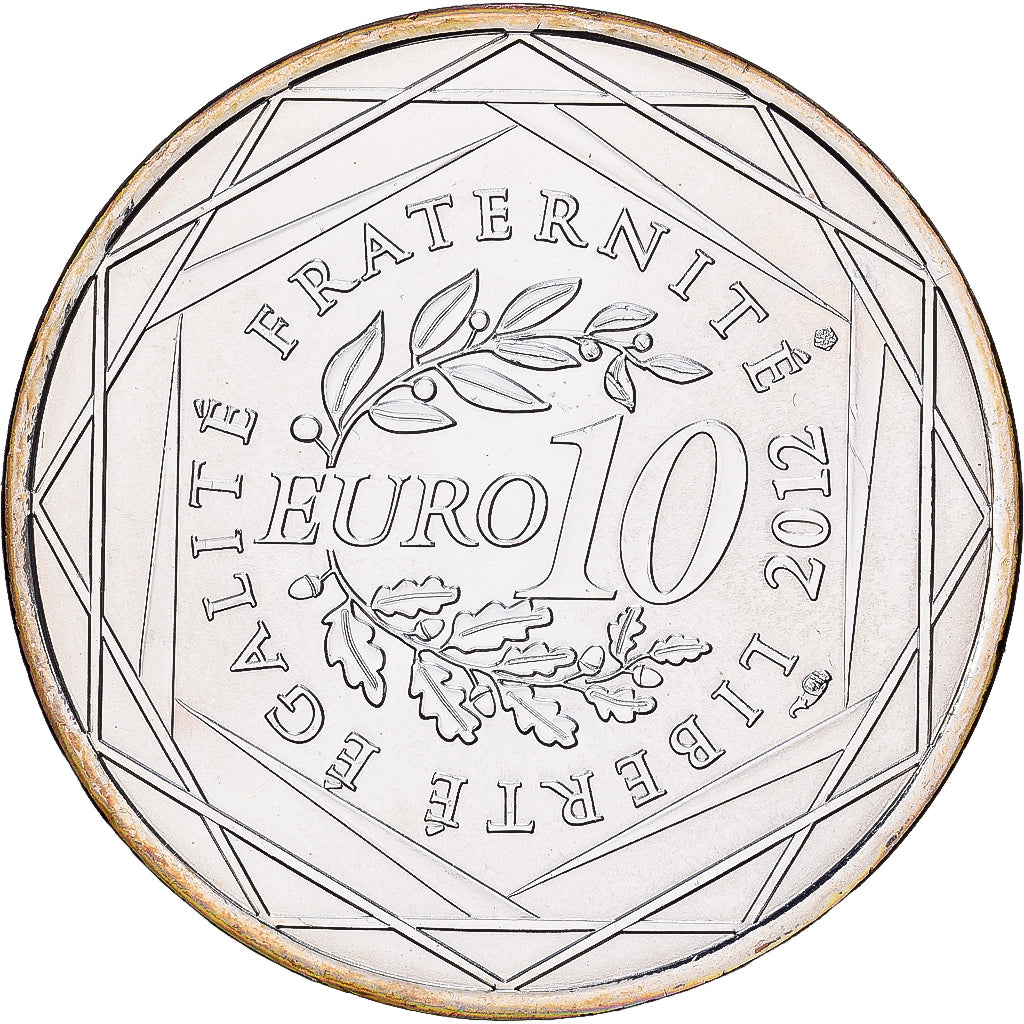 France, 10 Euro, Poitou-Charentes, 2012, Paris, Silver, MS(60-62)