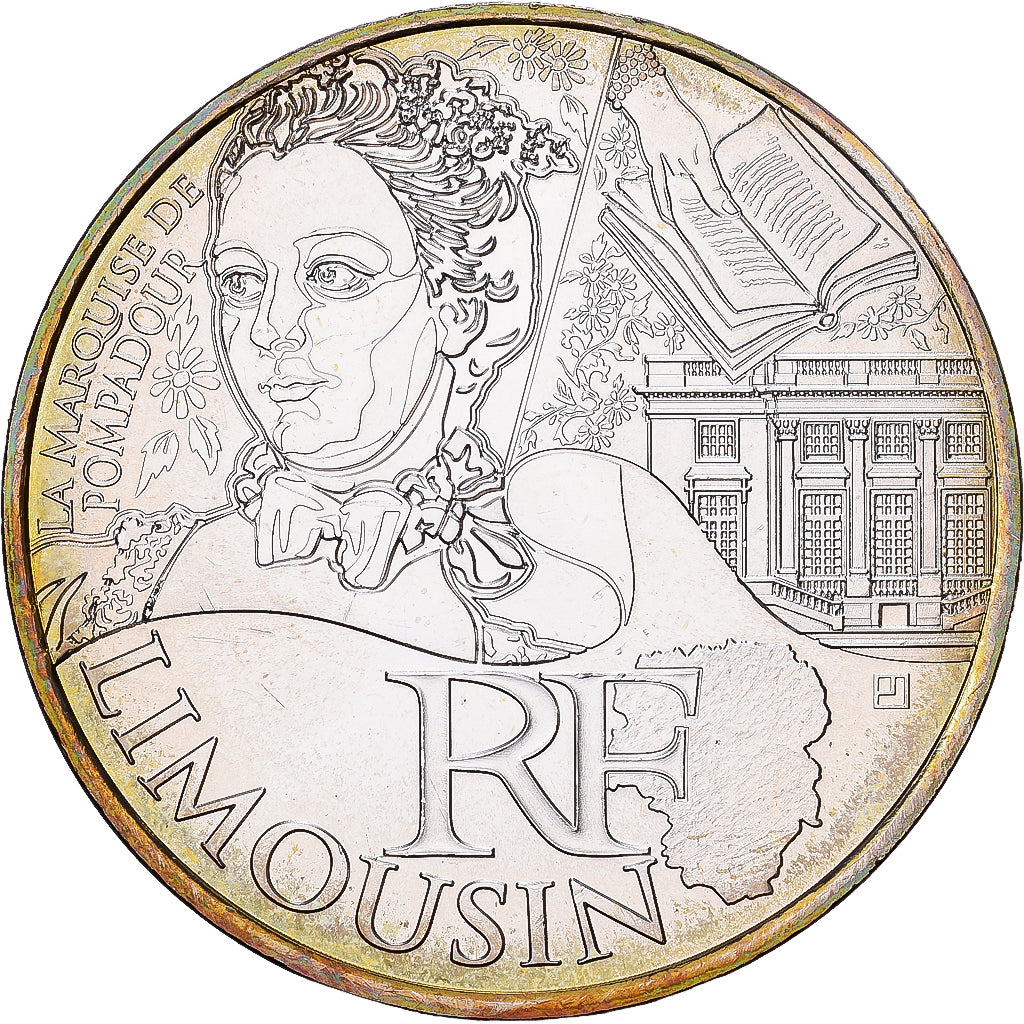 France, 10 Euro, Limousin, 2012, Paris, Silver, MS(60-62), Gadoury:EU514