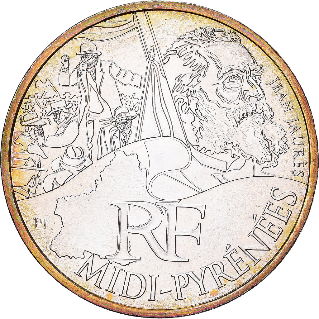 France, 10 Euro, Midi-Pyrénées, 2012, Paris, Silver, MS(60-62), Gadoury:EU514