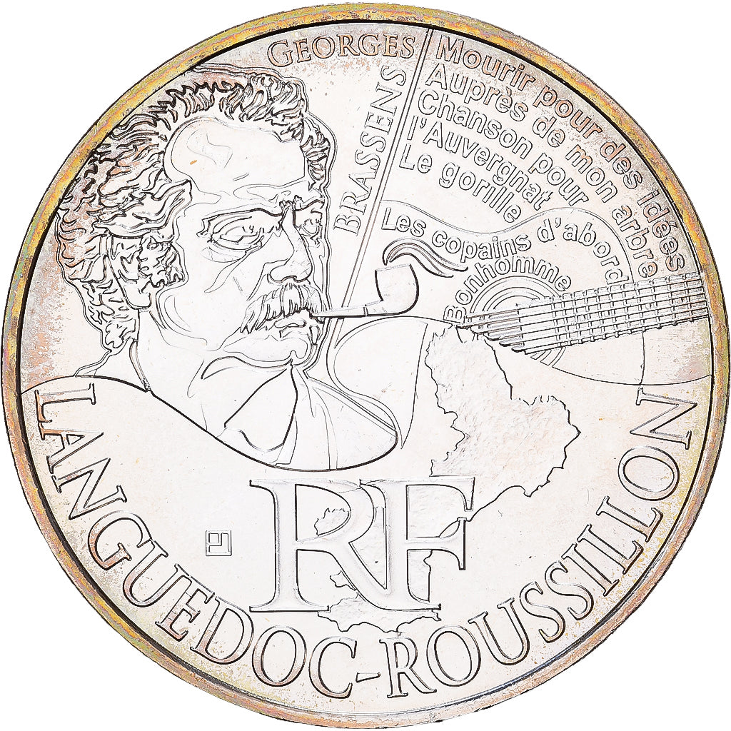 France, 10 Euro, Languedoc-Roussillon, 2012, Paris, Silver, MS(60-62)