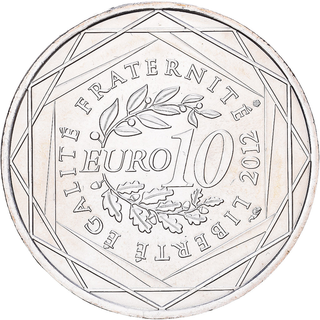 France, 10 Euro, Réunion, 2012, Paris, Silver, MS(60-62), Gadoury:EU514