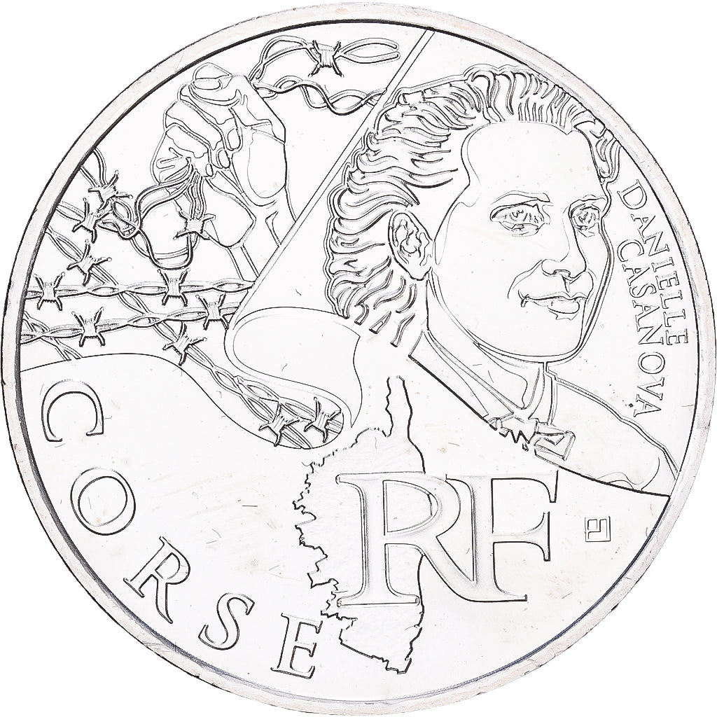 France, 10 Euro, Corse, 2012, Paris, Silver, MS(60-62), Gadoury:EU514, KM:1876