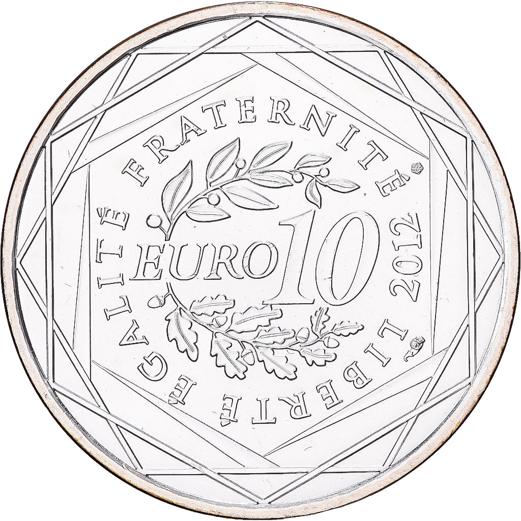 France, 10 Euro, Guadeloupe, 2012, Paris, Silver, MS(60-62), Gadoury:EU514