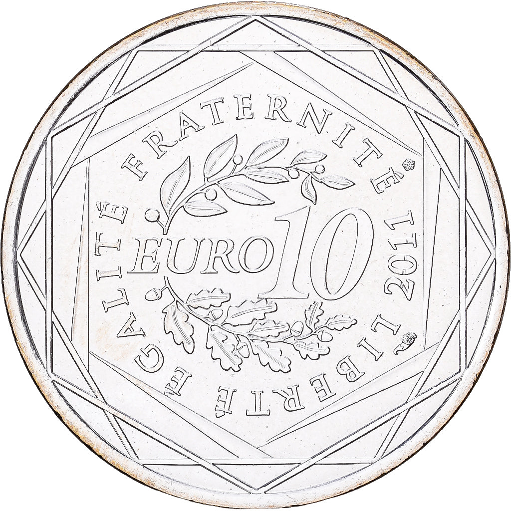 France, 10 Euro, Basse-Normandie, 2011, Paris, Silver, MS(60-62), Gadoury:EU450