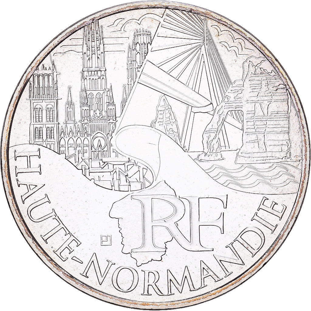 France, 10 Euro, Haute-Normandie, 2011, Paris, Silver, MS(60-62), Gadoury:EU450