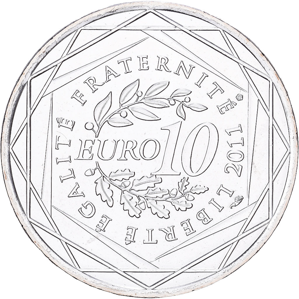 France, 10 Euro, Haute-Normandie, 2011, Paris, Silver, MS(60-62), Gadoury:EU450