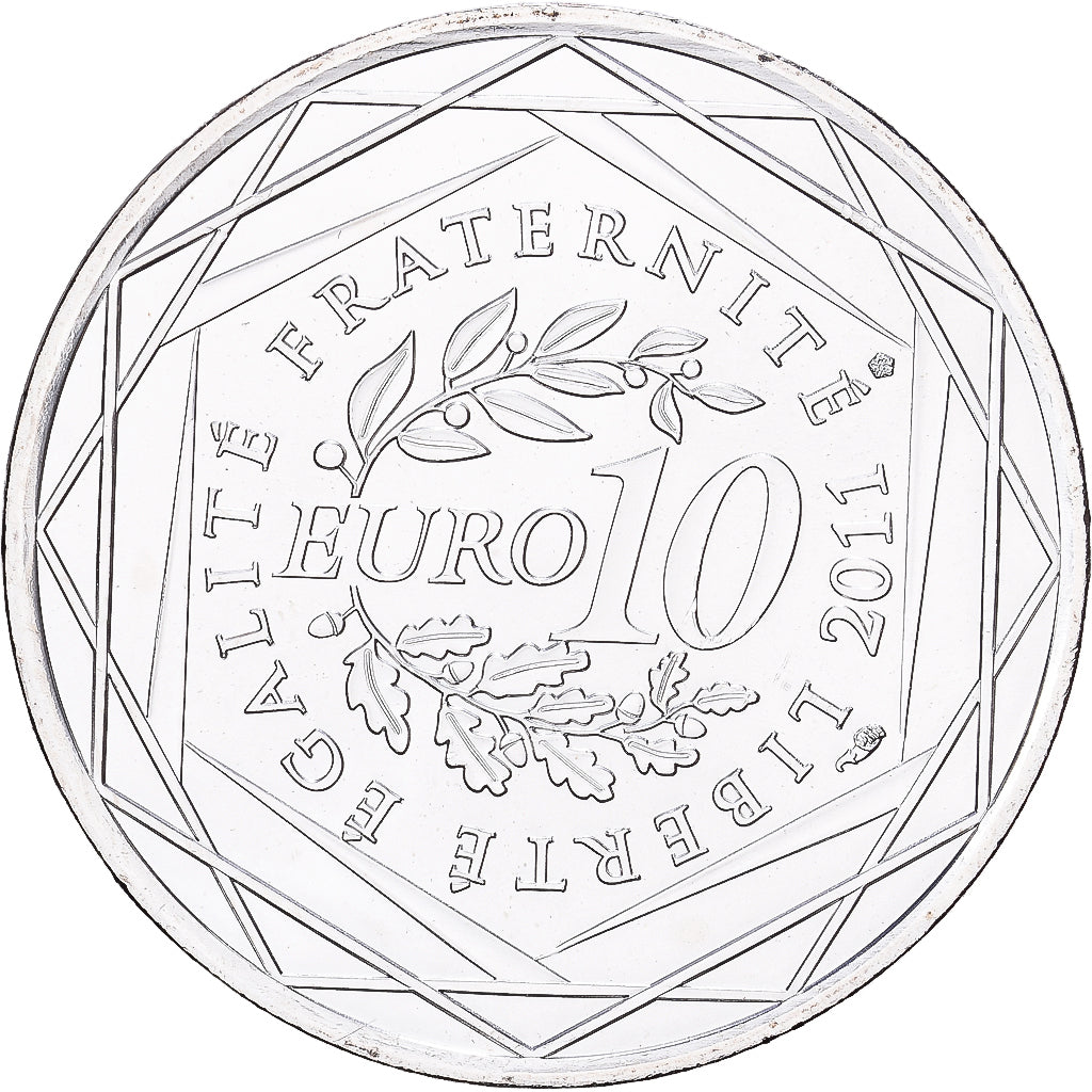 France, 10 Euro, Picardie, 2011, Paris, Silver, MS(60-62), Gadoury:EU450