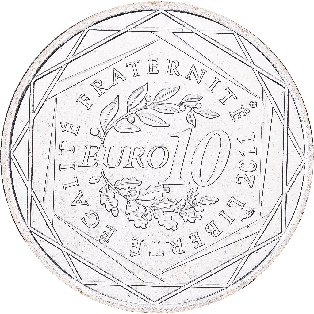 France, 10 Euro, Pays de la Loire, 2011, Paris, Silver, MS(60-62)