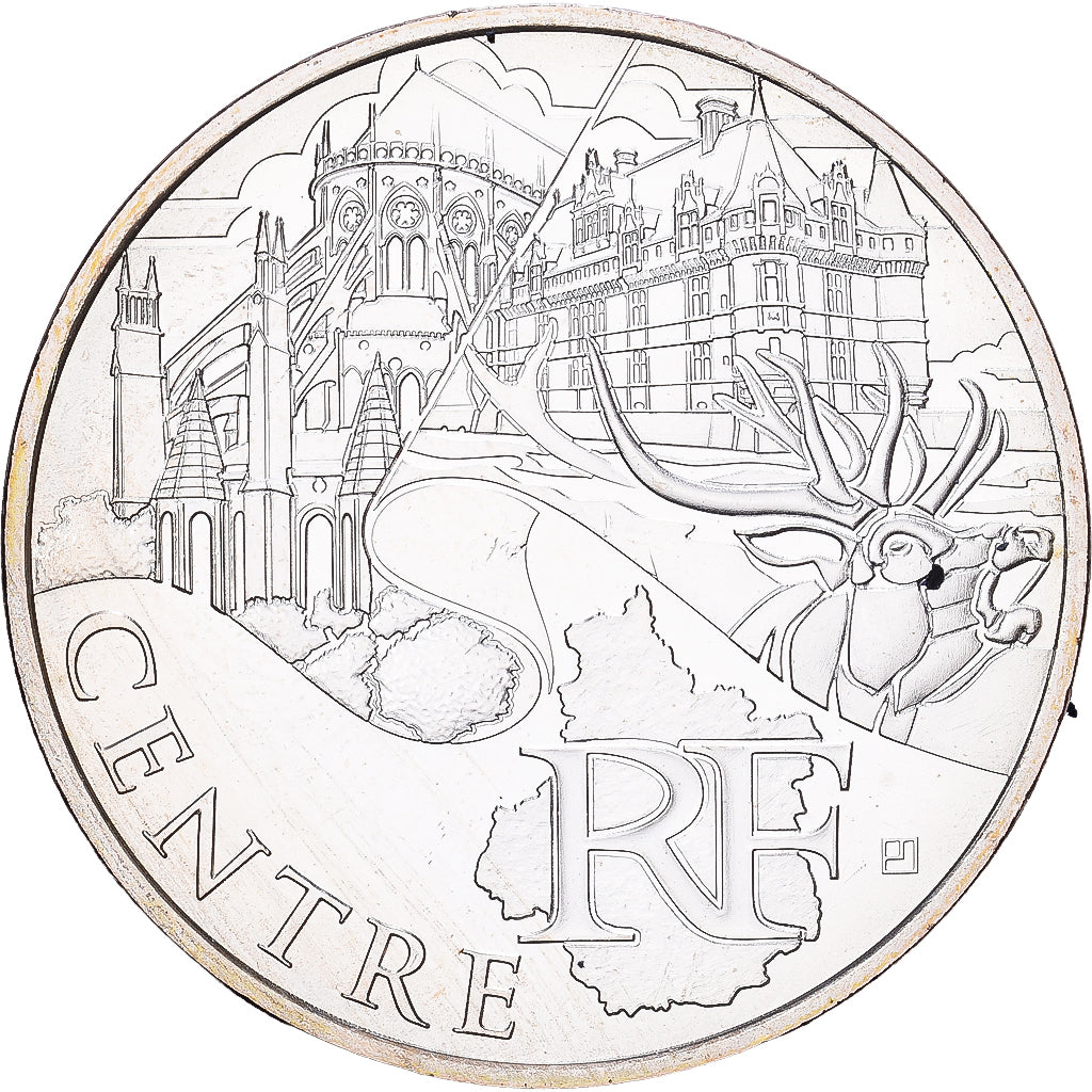 França, 10 Euro, Centre, 2011, Paris, Prata, MS(60-62), Gadoury:EU450, KM:1732