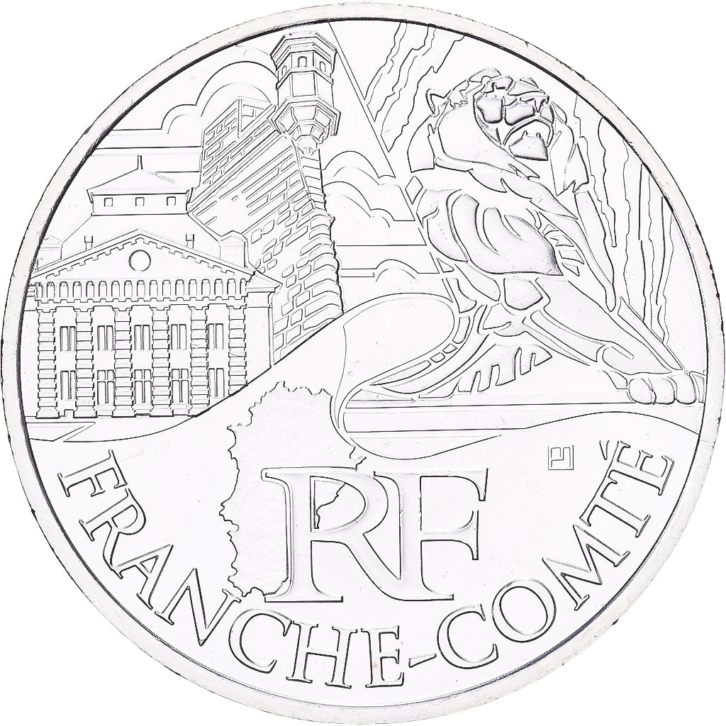 France, 10 Euro, Franche-Comté, 2011, Paris, Silver, MS(60-62), Gadoury:EU450