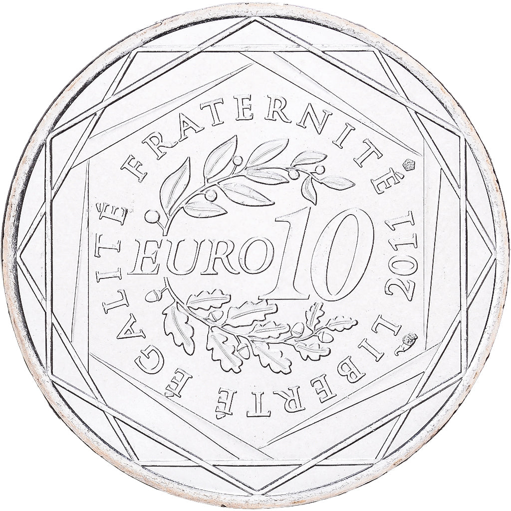 France, 10 Euro, Provence-Alpes-Côte d'Azur, 2011, Paris, Silver, MS(60-62)