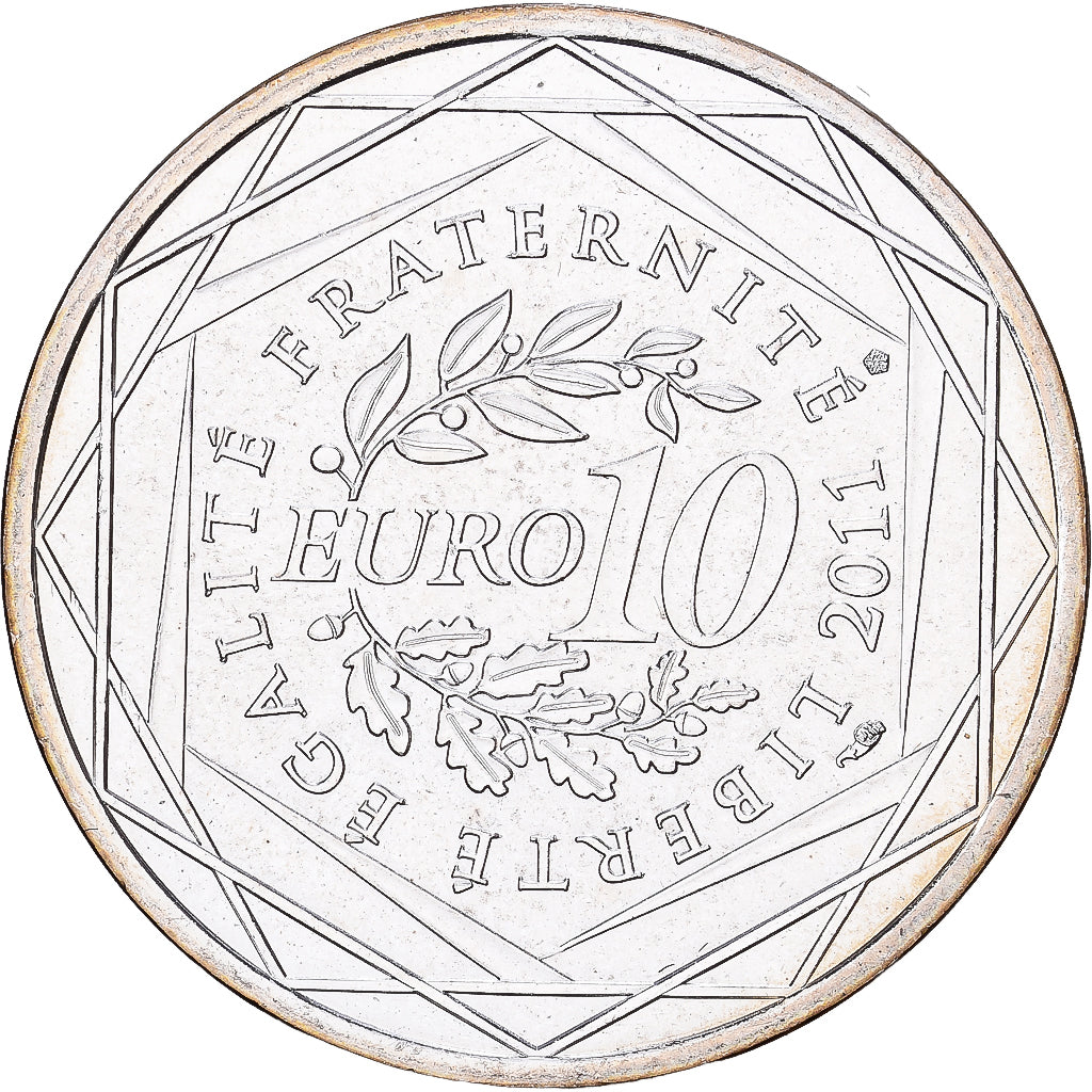 France, 10 Euro, Poitou-Charentes, 2011, Paris, Silver, MS(60-62)