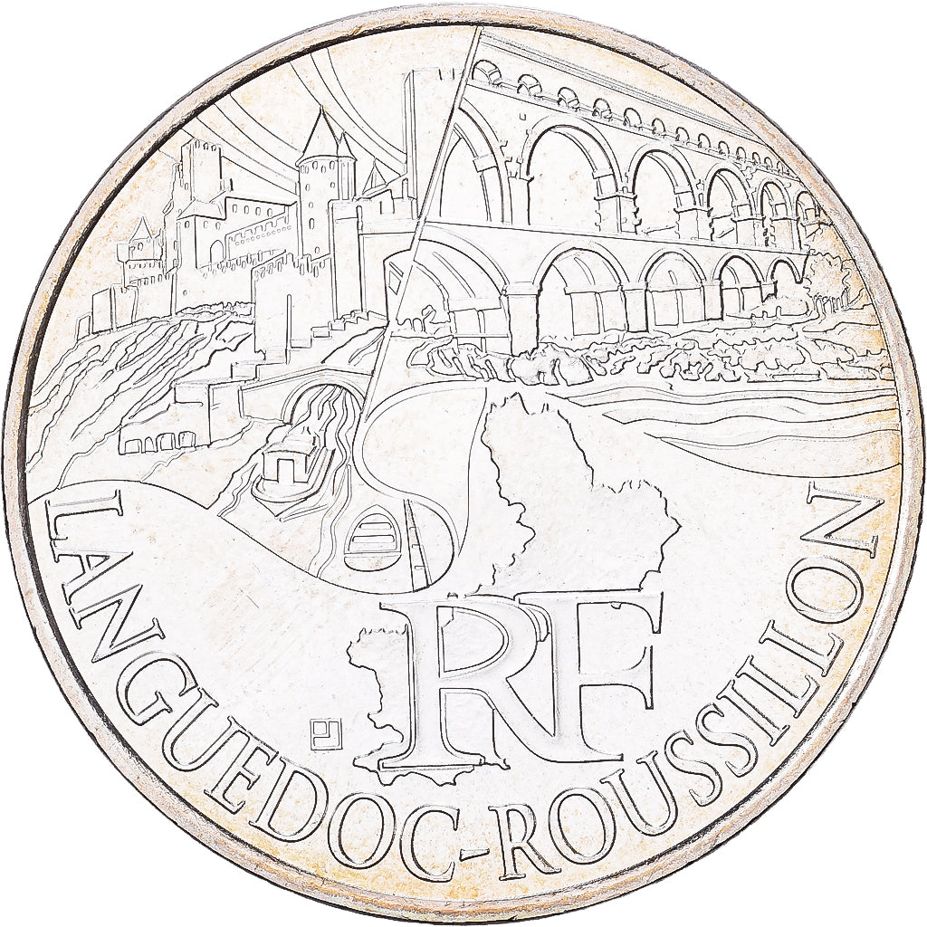 France, 10 Euro, Languedoc-Roussillon, 2011, Paris, Silver, MS(60-62)