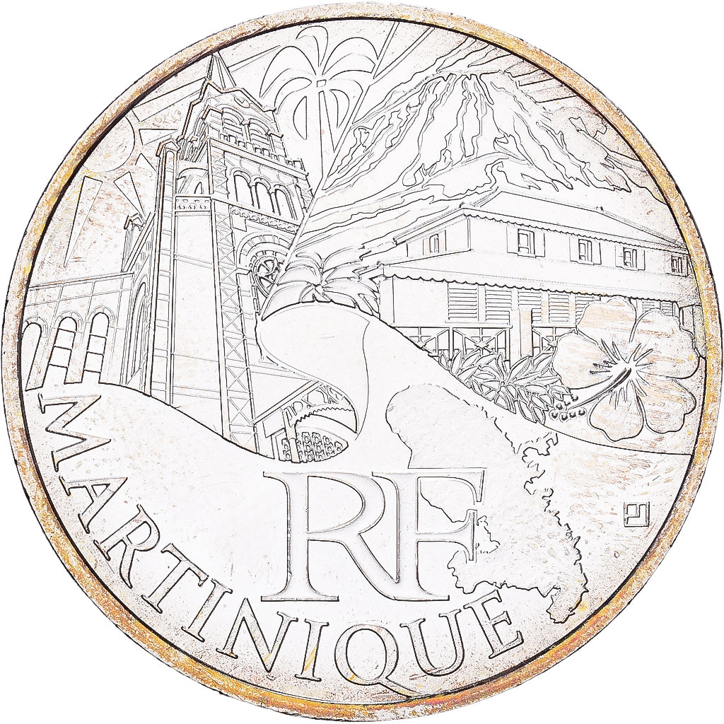 France, 10 Euro, Martinique, 2011, Paris, Argent, SUP+, Gadoury:EU450, KM:1744