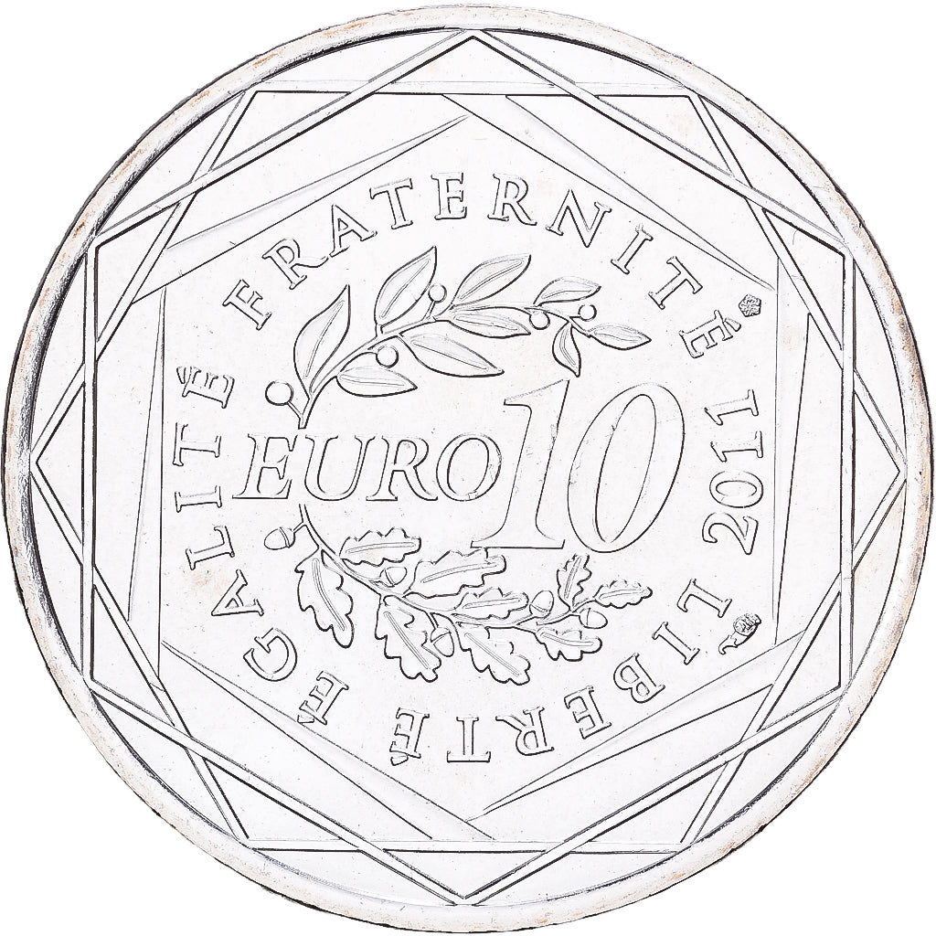 France, 10 Euro, Réunion, 2011, Paris, Argent, SUP+, Gadoury:EU450, KM:1750