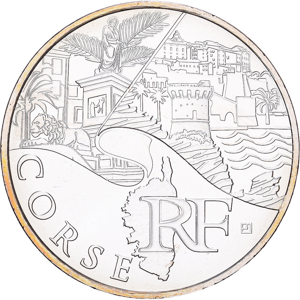 France, 10 Euro, Corse, 2011, Paris, Silver, MS(60-62), Gadoury:EU450, KM:1740