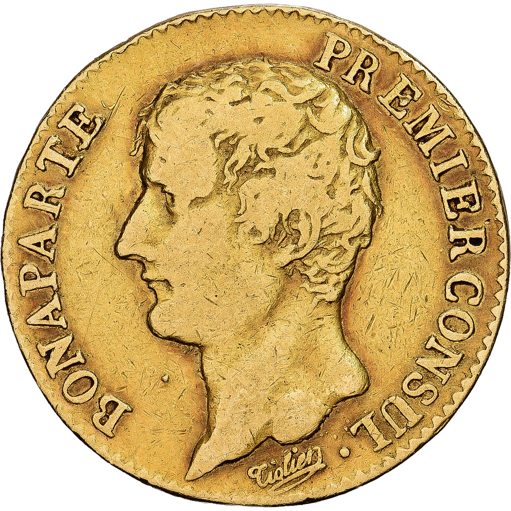 France, Bonaparte Ier Consul, 20 Francs, An 12 (1804), Paris, Gold, VF(20-25)