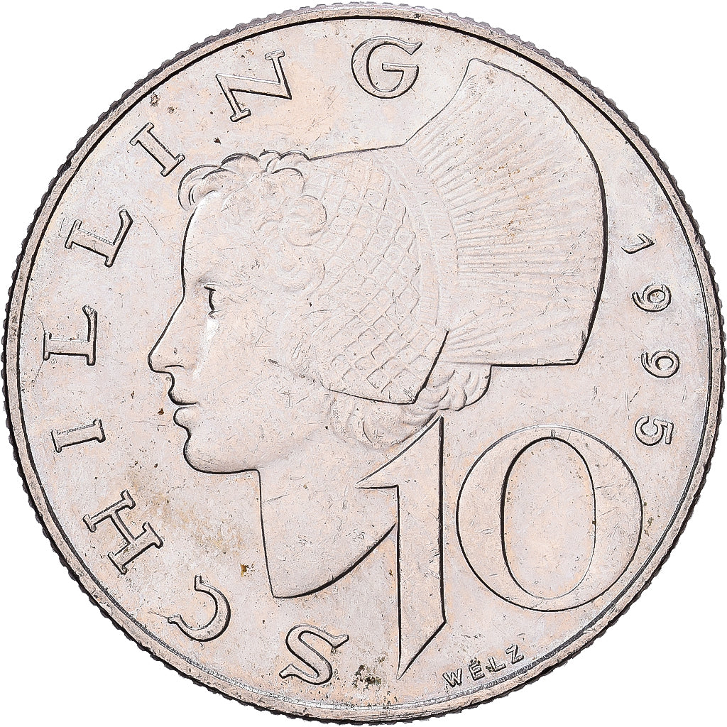 Austria, 10 Schilling, 1995, Copper-Nickel Plated Nickel, AU(50-53), KM:2918
