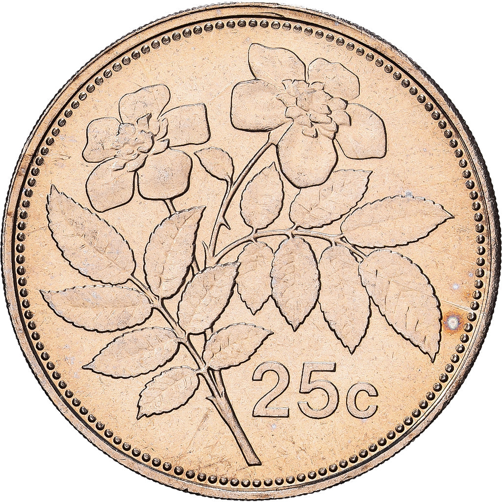 Malta, 25 Cents, 2001, Franklin Mint, Copper-nickel, AU(55-58), KM:97