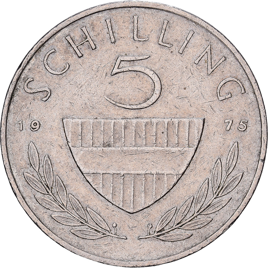 Austria, 5 Schilling, 1975, Copper-nickel, AU(50-53), KM:2889a