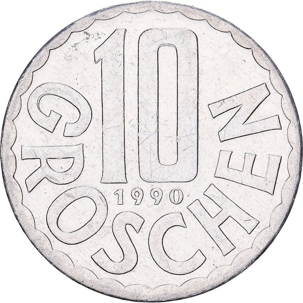 Austria, 10 Groschen, 1990, Vienna, Aluminum, AU(55-58), KM:2878