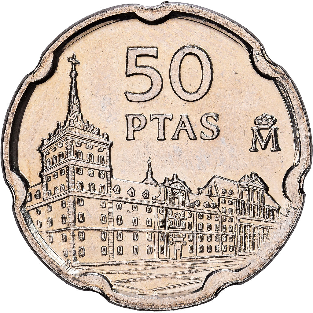Spain, Juan Carlos I, 50 Pesetas, 1997, Madrid, Copper-nickel, AU(55-58), KM:985