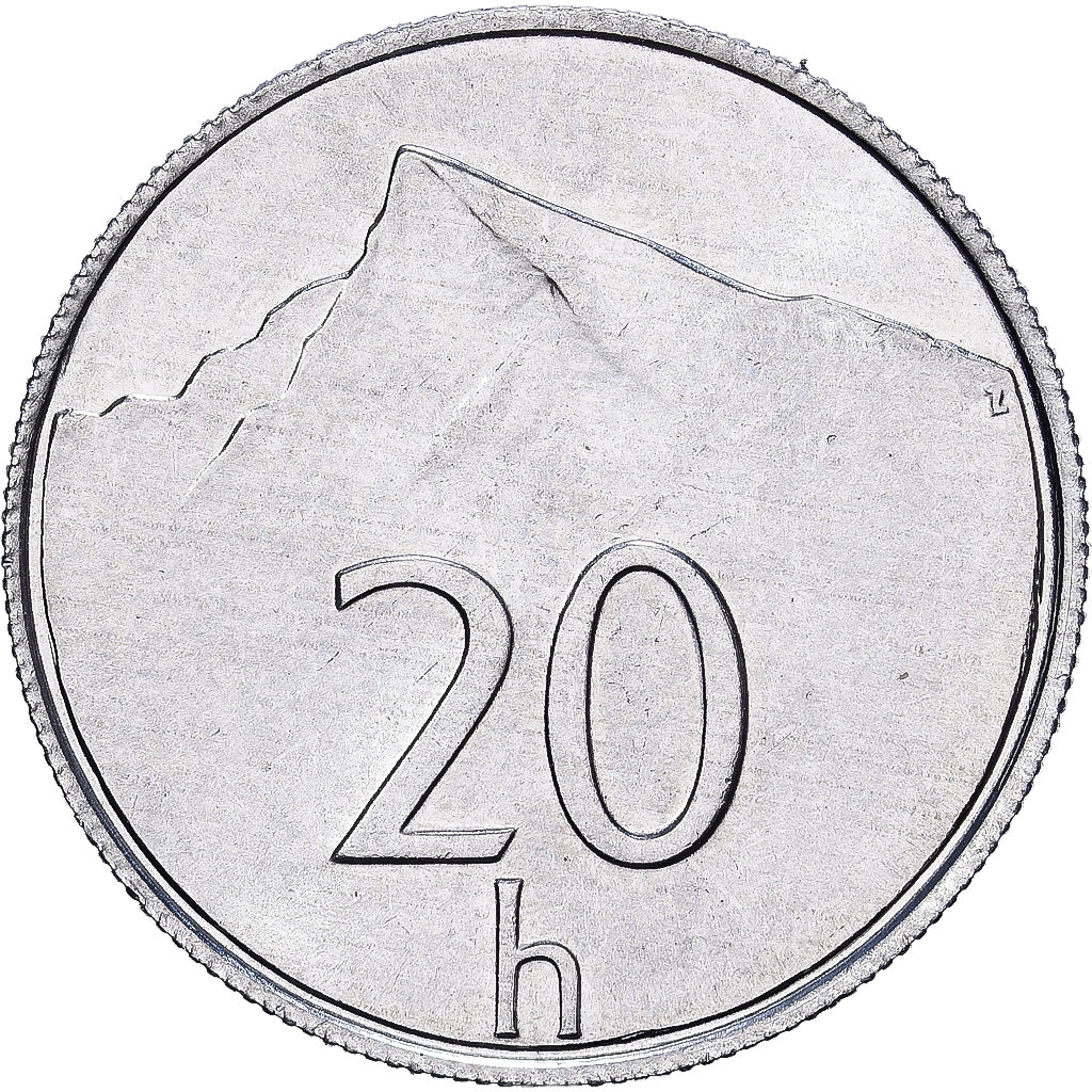 Slovakia, 20 Halierov, 2002, Aluminum, AU(55-58), KM:18
