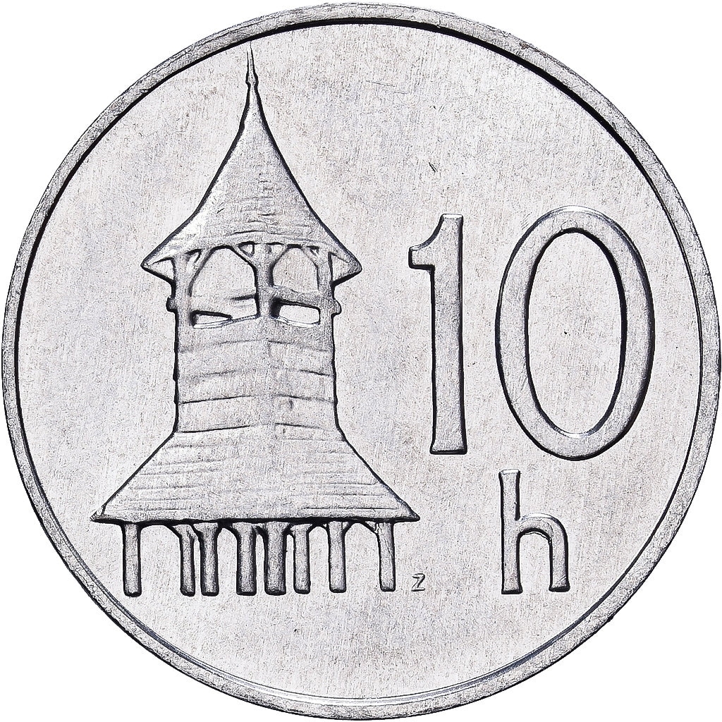 Slovakia, 10 Halierov, 2002, Aluminum, AU(55-58), KM:17