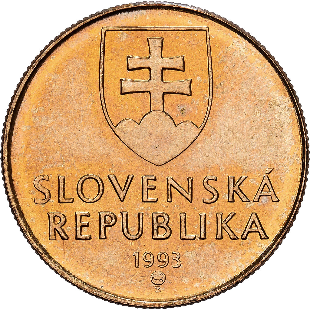 Slovakia, Koruna, 1993, Bronze Plated Steel, AU(55-58), KM:12